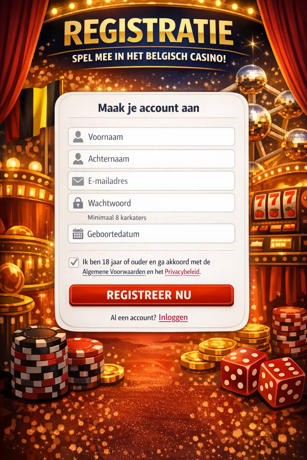 Registratie bij TOTAL CASINO